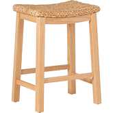 Haysom Counter Stool in in Wood & Hyacinth