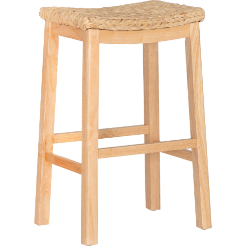 Haysom Bar Stool in Wood & Hyacinth