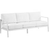 Holland Outdoor Sofa in White Aluminum & White Fabric