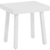 Holland Outdoor Side Table in White Aluminum