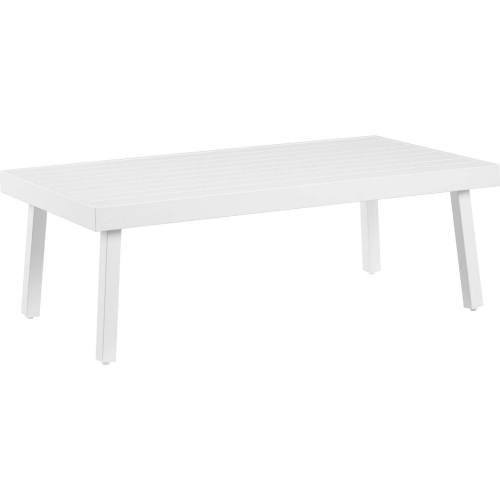 Holland Outdoor Coffee Table in White Aluminum