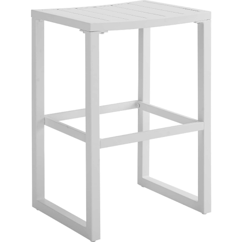 Holland Outdoor Bar Stool in White Aluminum (Set of 2)