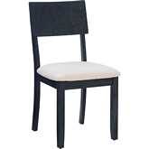 Jorissen Dining Chair in Charcoal Black Wood & Beige Fabric (Set of 2)