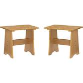 Linson 20" Backless Dining Nook Bench in Honey Brown Finish Wood (Set of 2)