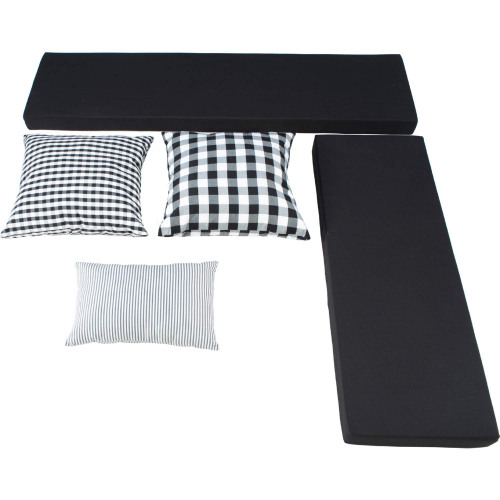 Tobin 5 Piece Nook Cushion Set in Black Stripe Fabric