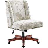 Draper Office Chair in Light Cow Print Linen Fabric