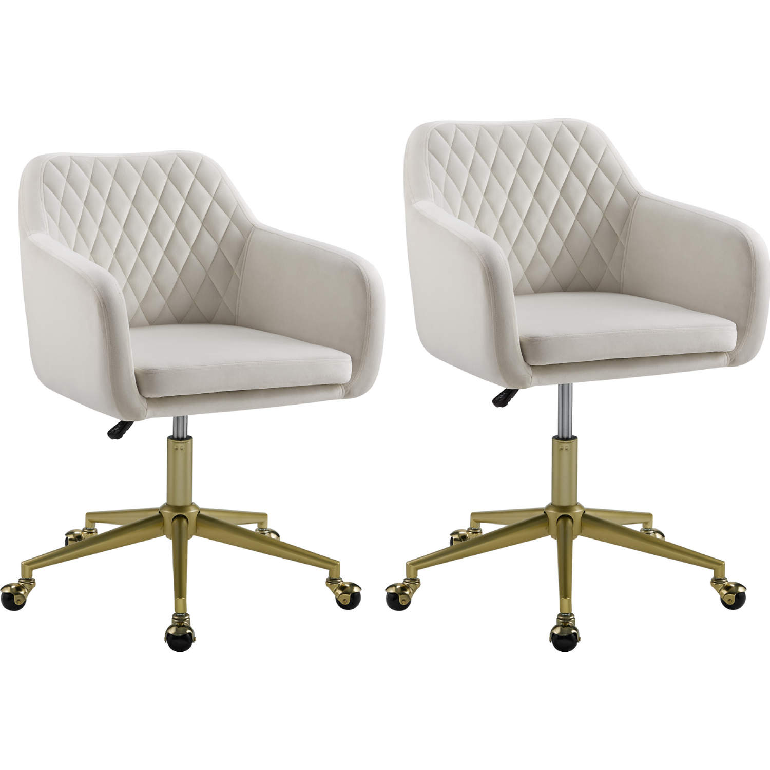 Imogen Grey Upholstered Office Chair with Casters