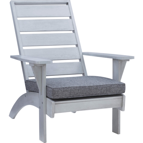 Rockport Outdoor Accent Chair in Gray Fabric & Gray Wood