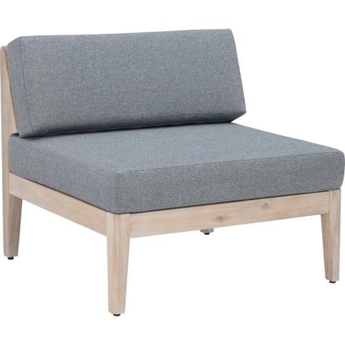 Summerlyn Outdoor Sectional Middle Chair in Gray Fabric & Natural Finish