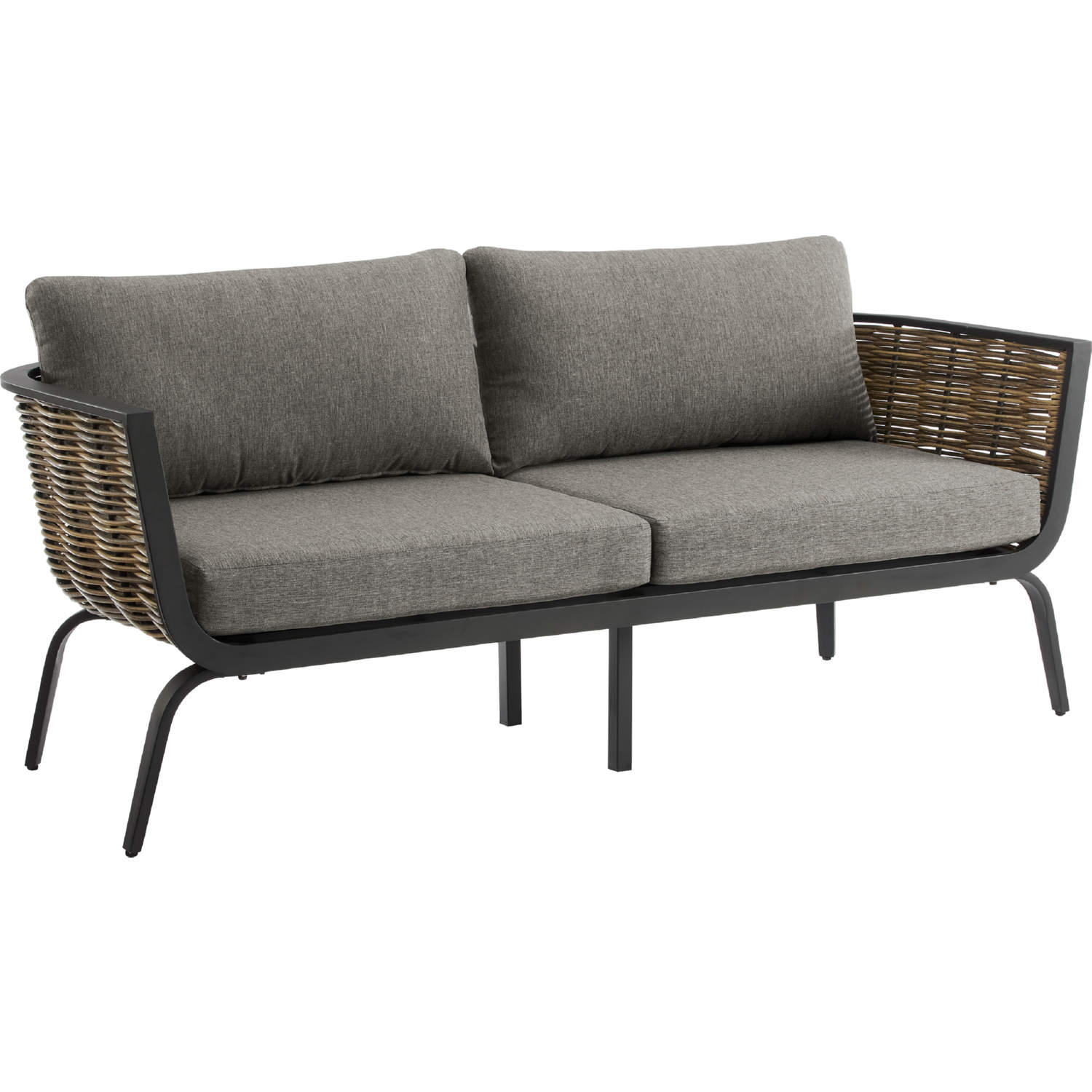 Linon Burton Loveseat Black Natural