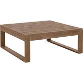 Silas Outdoor Coffee Table in Brushed Natural Eucalyptus