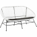 Millicent 4 Piece Outdoor Loveseat Set in Black Metal & White Rope