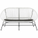 Millicent 4 Piece Outdoor Loveseat Set in Black Metal & White Rope