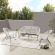 Millicent 4 Piece Outdoor Loveseat Set in Black Metal & White Rope