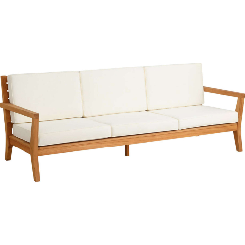 Carenen Outdoor Sofa in Teak & Antique White Fabric