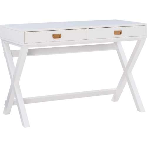 Peggy Campaign Style Desk in White Wood