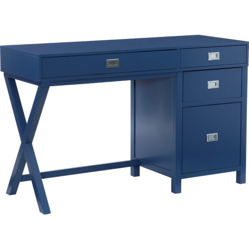 Peggy Side Storage Desk in Navy