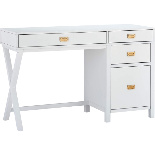 Peggy Side Storage Desk in White