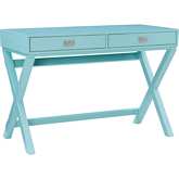 Peggy Campaign Style Writing Desk in Blue