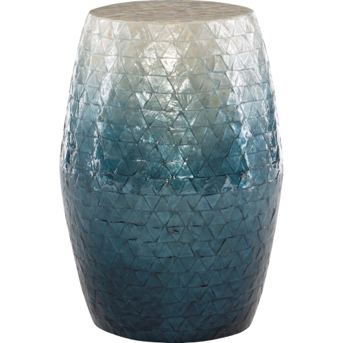 Prianna Drum End Table in Blue Ombre Capiz