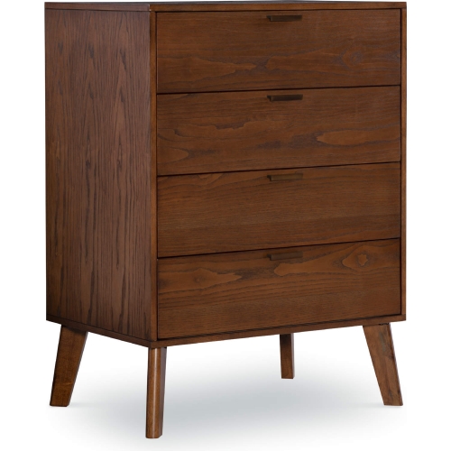 Reid 4 Drawer Chest in Walnut Finish Wood