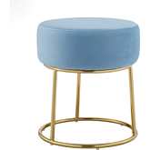 Bandi Accent Vanity Stool in Navy Blue Velvet & Gold Metal