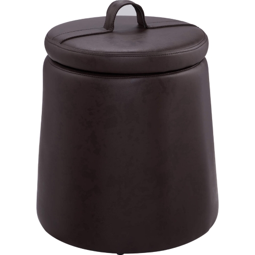 Patric Storage Ottoman in Brown Leatherette