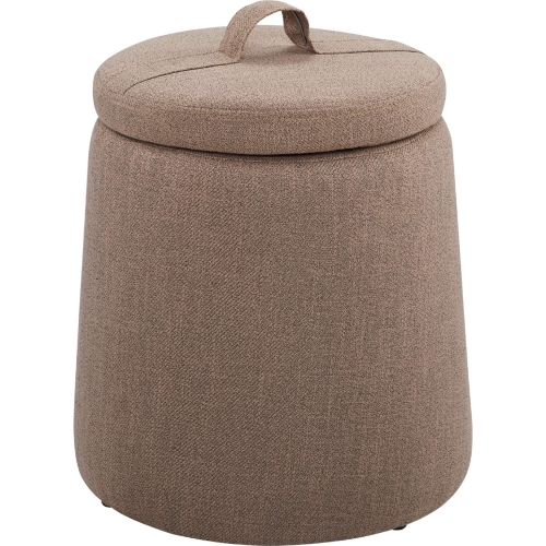 Patric Storage Ottoman in Grey Fabric