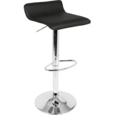 Ale Adjustable Bar Stool in Black Leatherette (Set of 2)