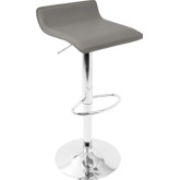 Ale Adjustable Bar Stool in Grey Leatherette (Set of 2)