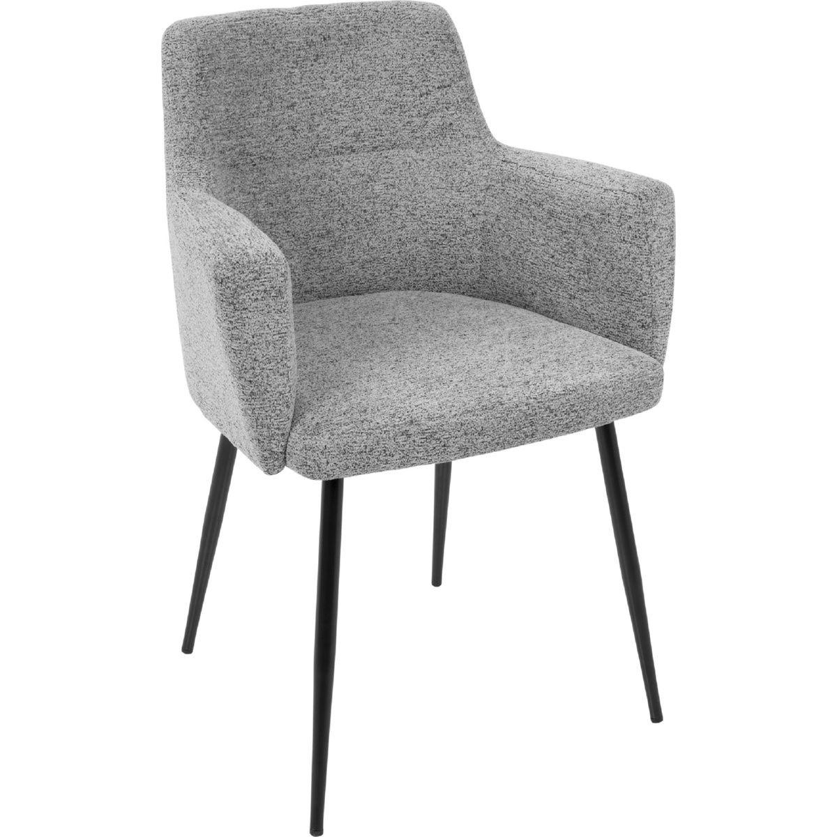 Lumisource CH-ANDRW BK+GY2 Andrew Dining Accent Chair in Grey Fabric ...