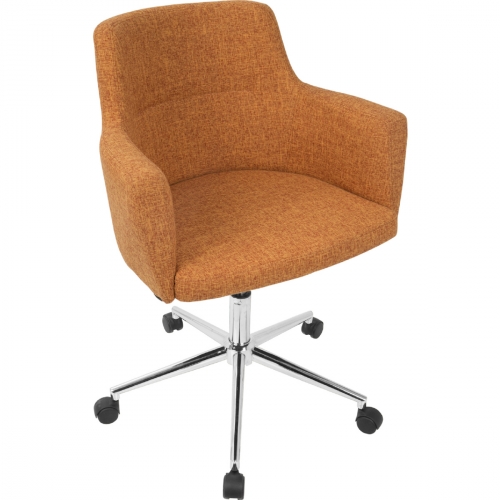 Andrew Adjustable Office Chair in Orange Fabric