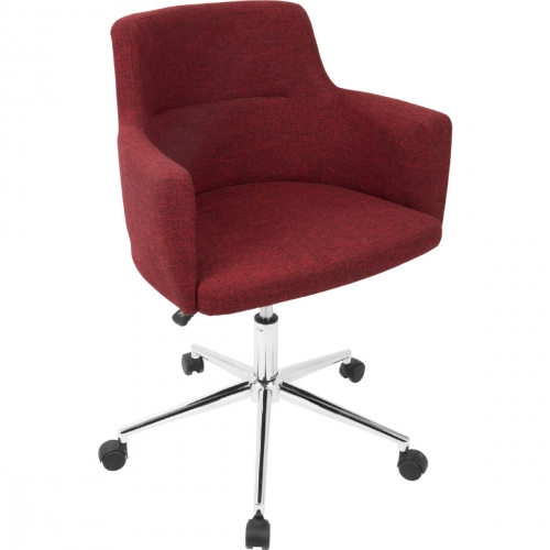 Andrew Adjustable Office Chair in Red Fabric