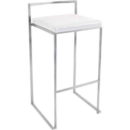 Fuji Stacker 30" Bar Stool in White (Set of 2)