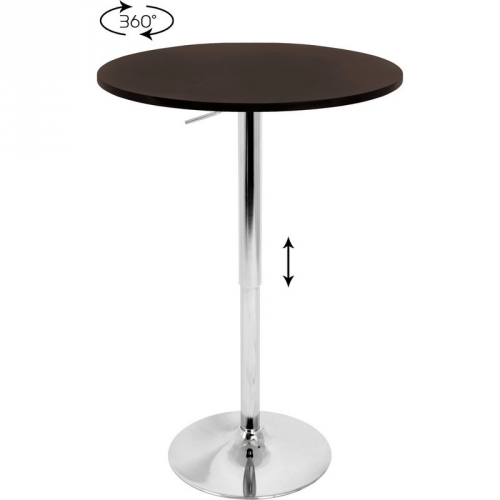 Adjustable Bar Table in Brown