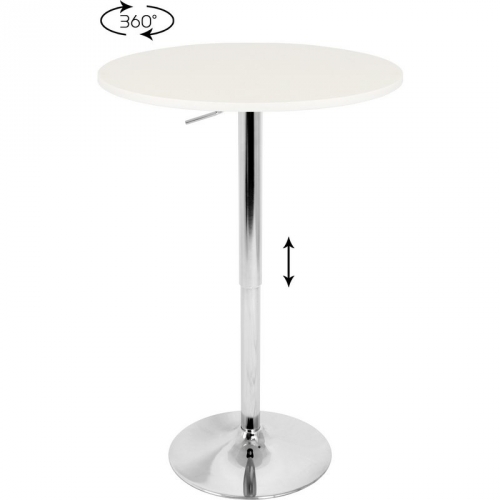 Adjustable Bar Table in White