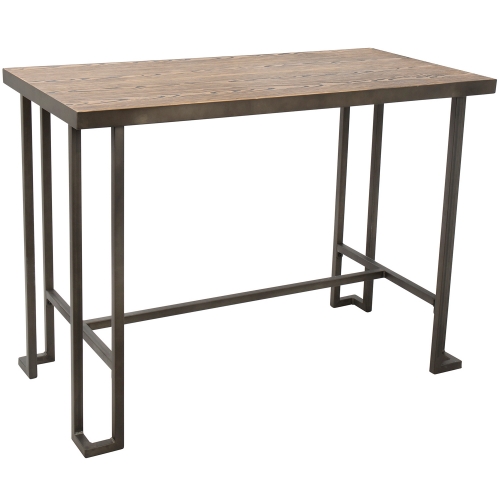 Roman Counter Table in Brown Wood & Antique Finish Metal