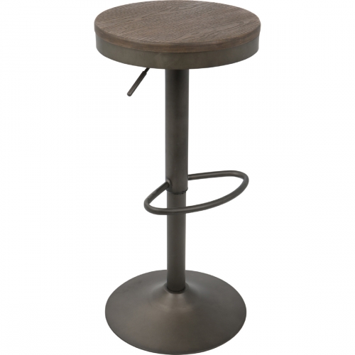 Dakota Adjustable Bar Stool in Brown Bamboo (Set of 2)