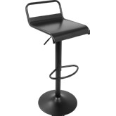 Emery Adjustable Swivel Bar Stool in Black Metal (Set of 2)