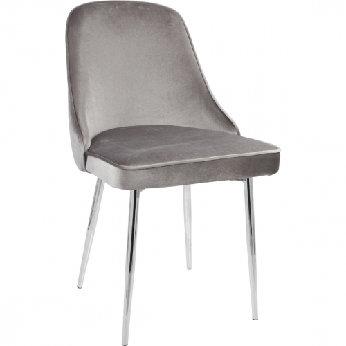 Marcel Dining Chair in Silver Velvet & Chrome Frame (Set of 2)