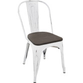 Oregon Dining Chair in Espresso Bamboo & Vintage White Metal (Set of 2)