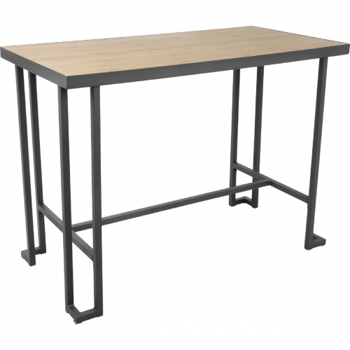 Roman 48" Counter Dining Table in Natural Bamboo & Grey Metal