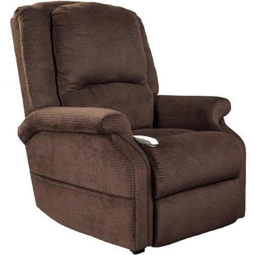 Domain Layflat Lift Recliner w/ Heat & Massage in Chocolate Brown Fabric