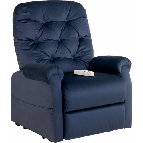 Otto Layflat Lift Recliner in Navy Blue Fabric