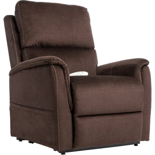 Burbank Layflat Lift Recliner in Java Brown Fabric