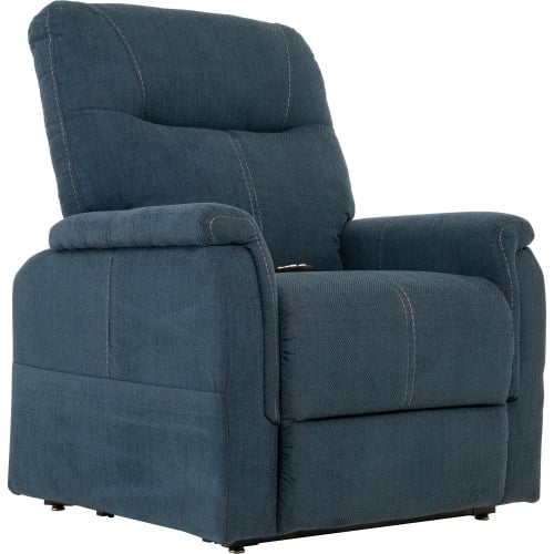 Dynamo Layflat Lift Recliner w/ Heat & Massage in Indigo Fabric