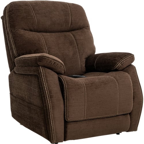 Velvety Layflat Lift Recliner in Mink Fabric