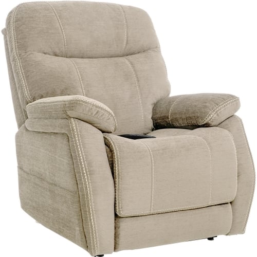 Velvety Layflat Lift Recliner in Natural Fabric