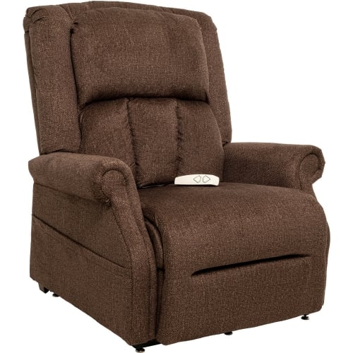 Vance Layflat Lift Recliner w/ Heat & Massage in Cafe Brown Fabric