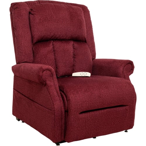 Vance Layflat Lift Recliner in Wine Fabric